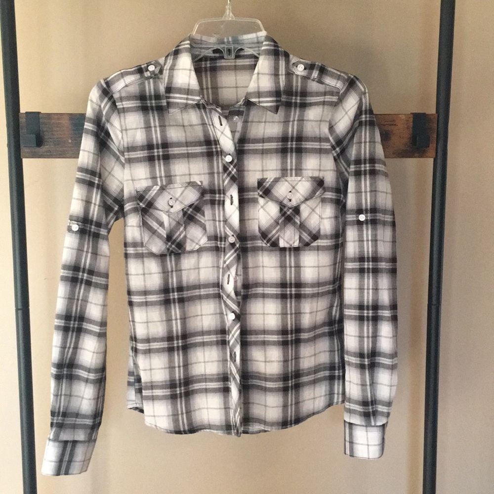 Black & White Plaid Shirt